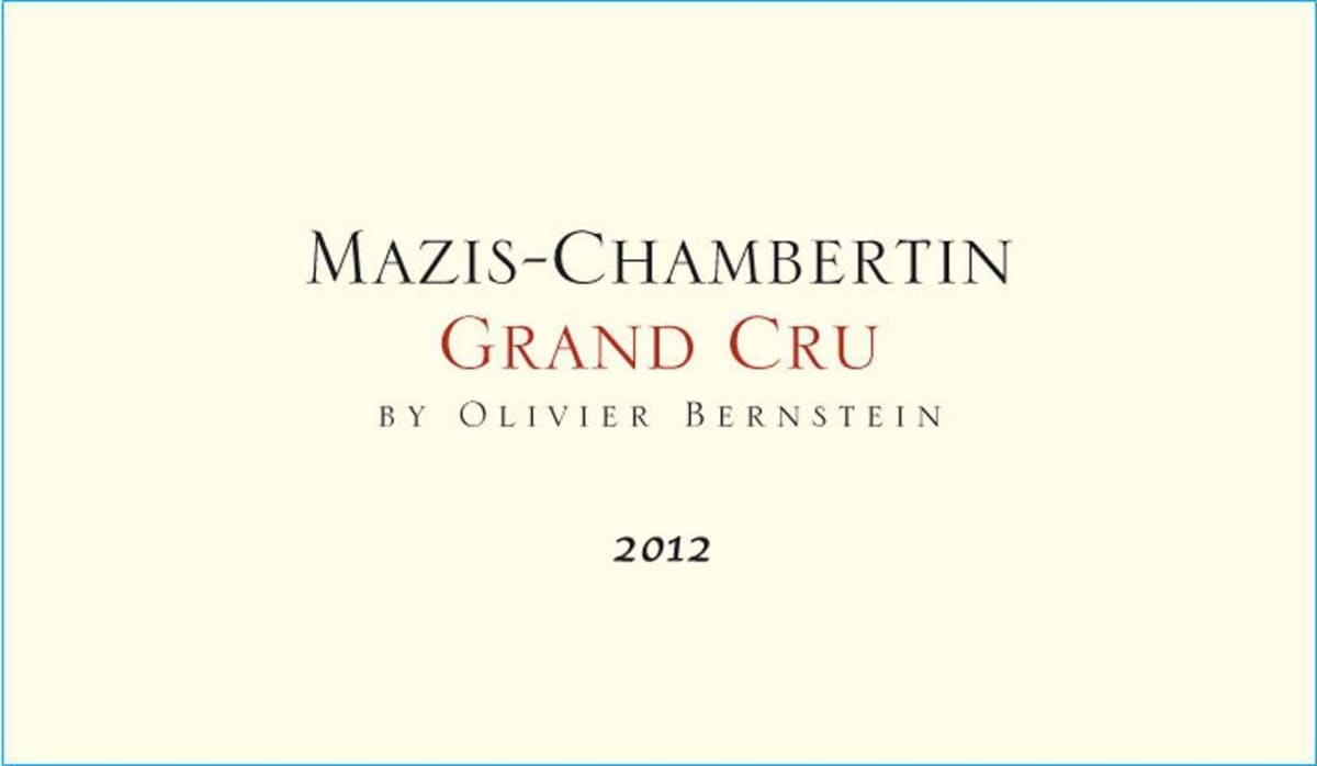 Olivier Bernstein Mazis-Chambertin Grand Cru 2012 Front Label