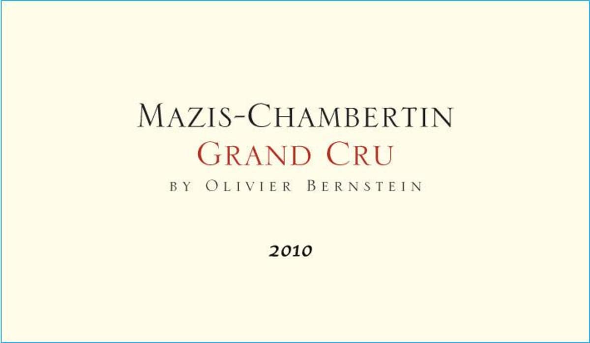 Olivier Bernstein Mazis-Chambertin Grand Cru 2010 Front Label