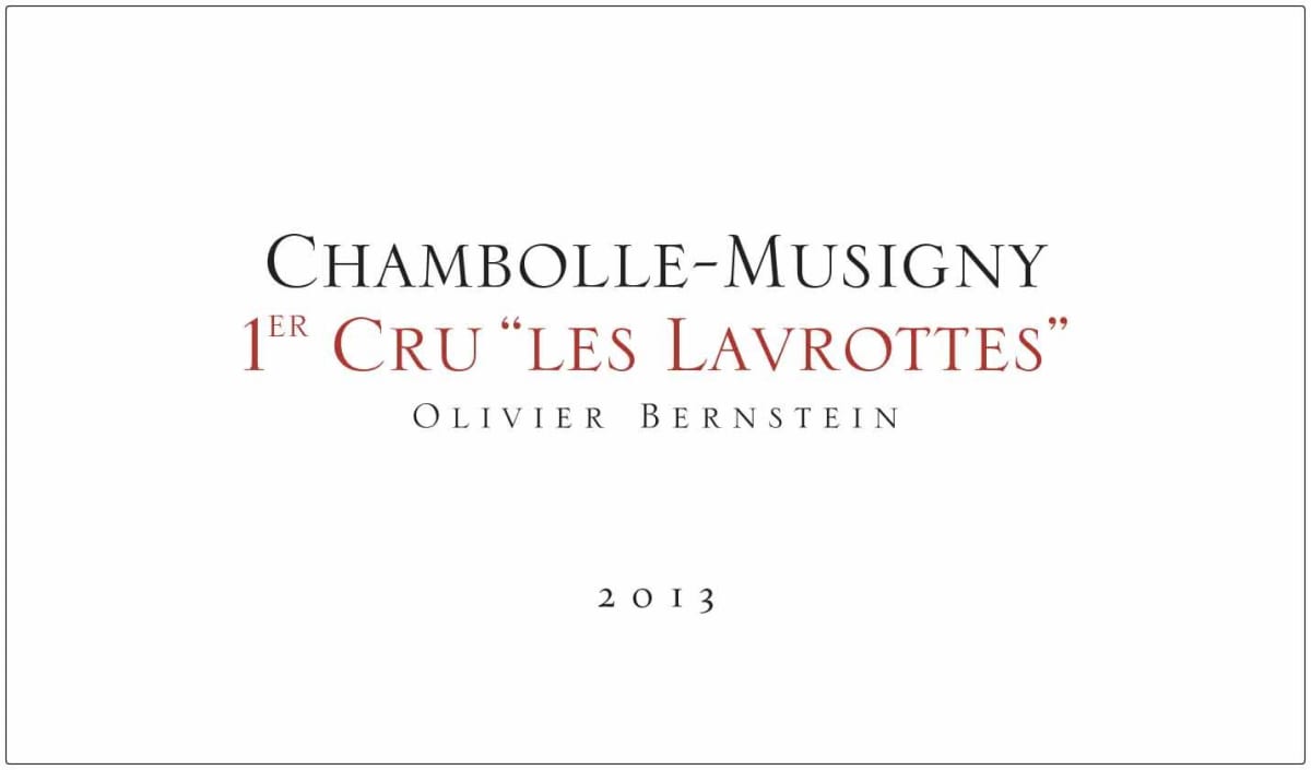 Olivier Bernstein Chambolle-Musigny Les Lavrottes Premier Cru 2013 Front Label