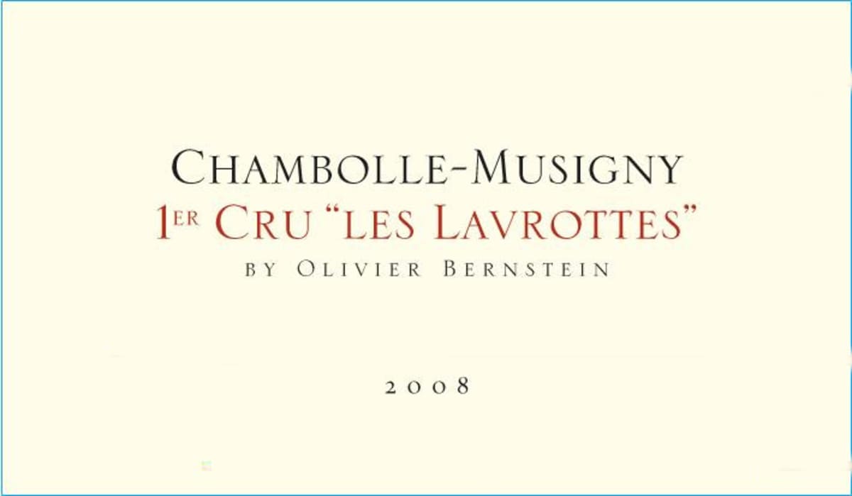 Olivier Bernstein Chambolle-Musigny Les Lavrottes Premier Cru 2008 Front Label