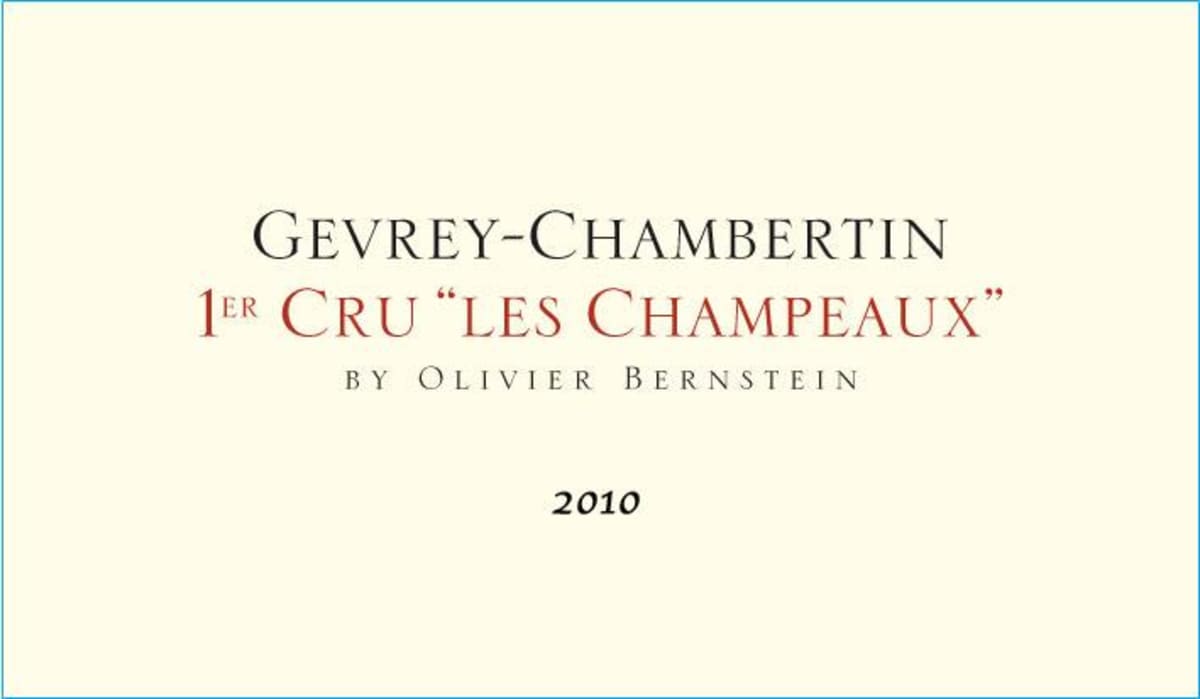 Olivier Bernstein Gevrey-Chambertin Les Champeaux Premier Cru 2010 Front Label