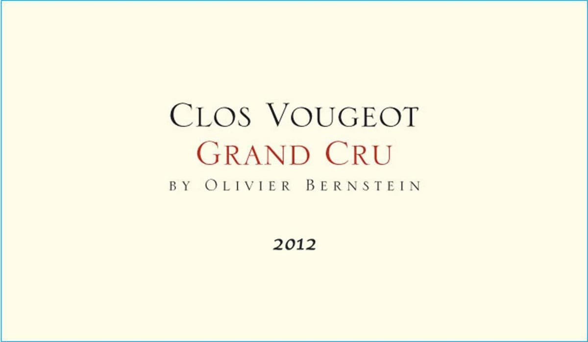 Olivier Bernstein Clos Vougeot Grand Cru 2012 Front Label