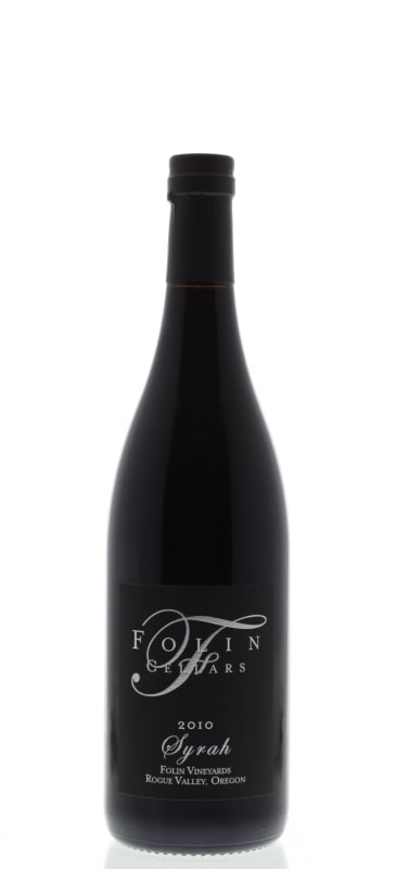 Folin Cellars Syrah 2010 Front Bottle Shot