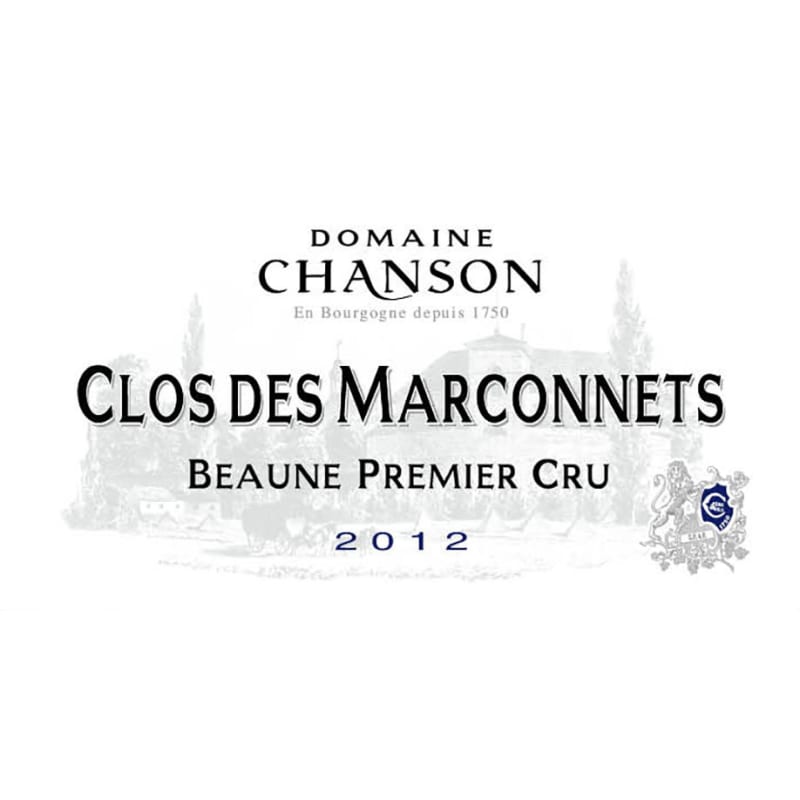 Chanson Pere & Fils Beaune Clos des Marconnets Premier Cru 2012 Front Label