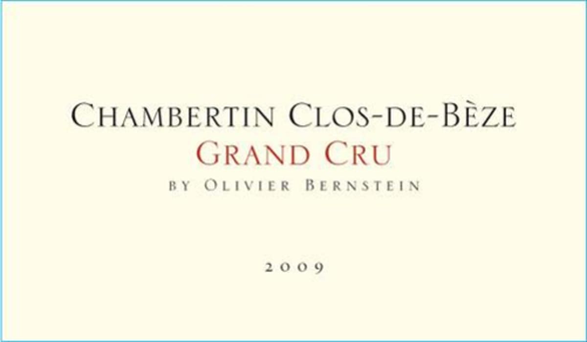 Olivier Bernstein Chambertin Clos de Beze Grand Cru 2009 Front Label
