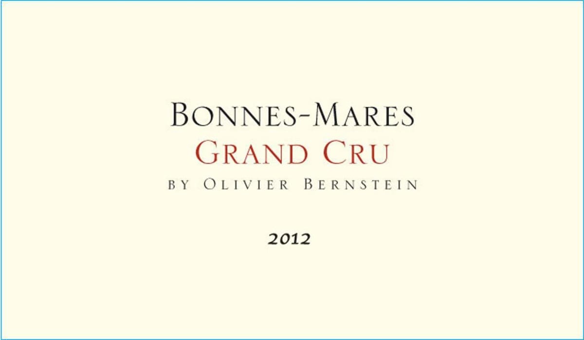 Olivier Bernstein Bonnes-Mares Grand Cru 2012 Front Label