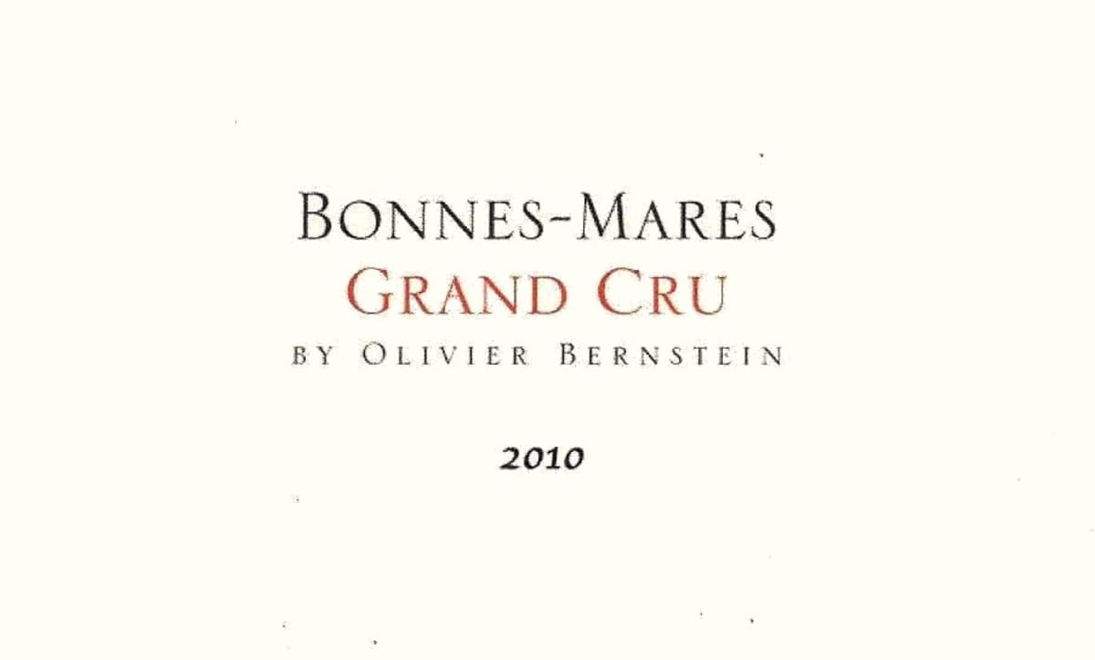 Olivier Bernstein Bonnes-Mares Grand Cru 2010 Front Label