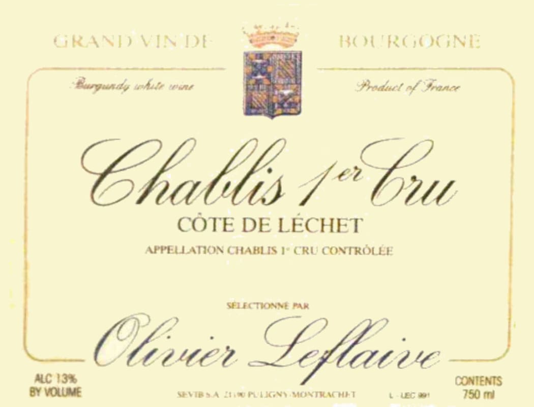 Olivier Leflaive Chablis Cote de Lechet Premier Cru 2006 Front Label