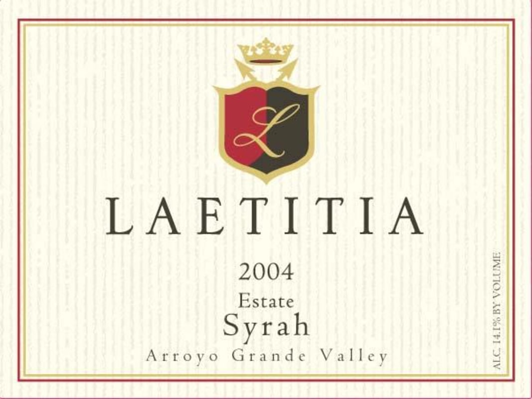 Laetitia Estate Syrah 2004 Front Label