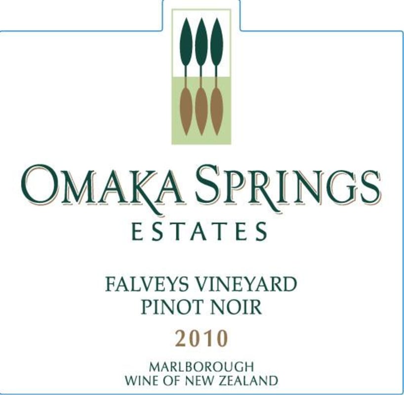 Omaka Springs Falveys Vineyard Pinot Noir 2010 Front Label