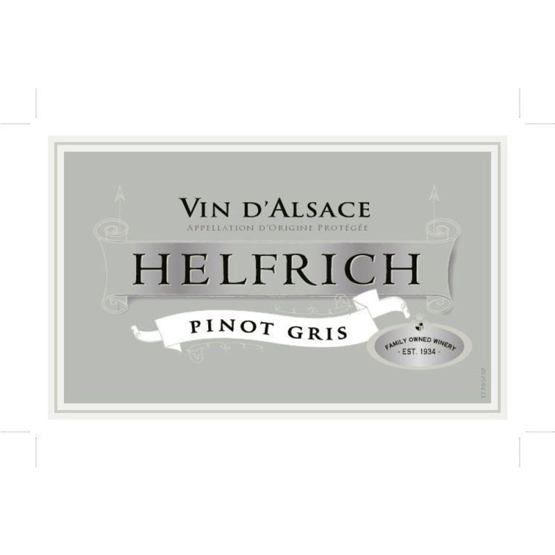 Helfrich Pinot Gris 2013 Front Label