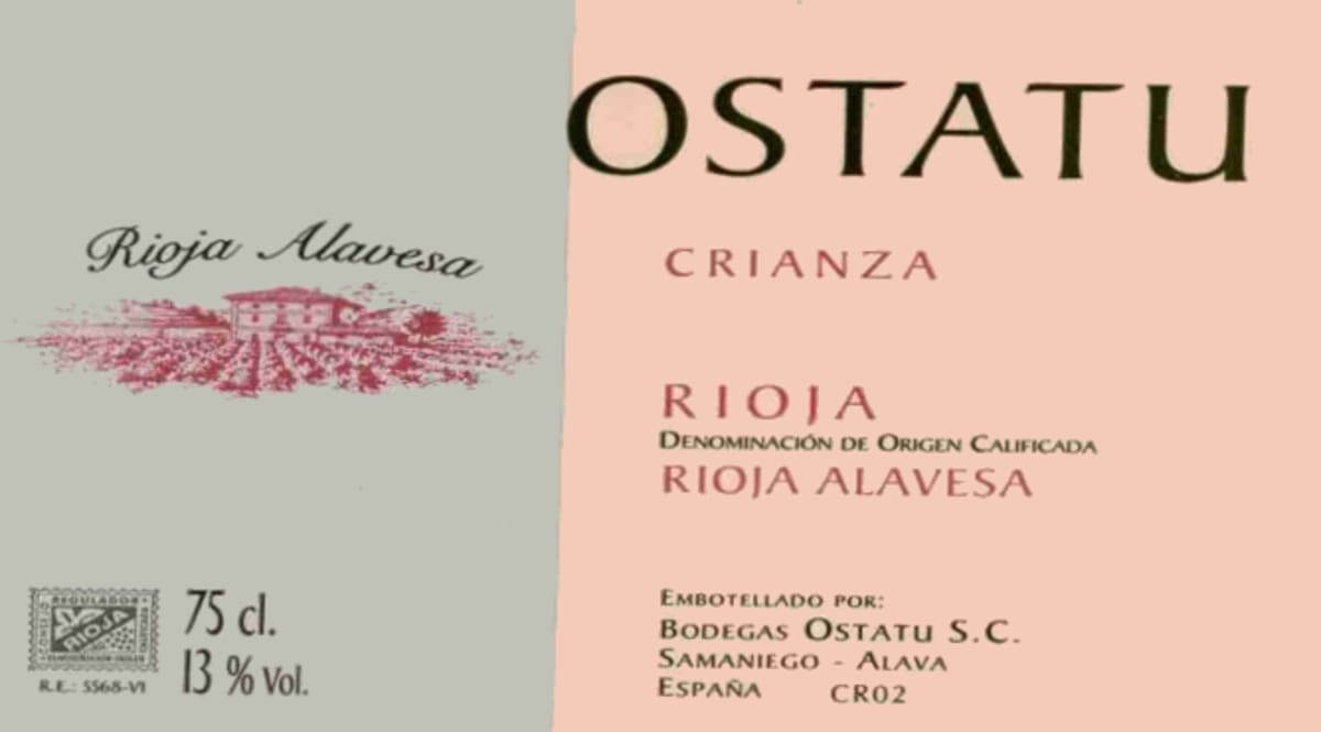 Ostatu Seleccion Crianza 2007 Front Label