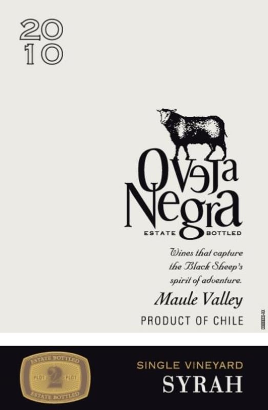 Oveja Negra Single Vineyard Syrah 2010 Front Label
