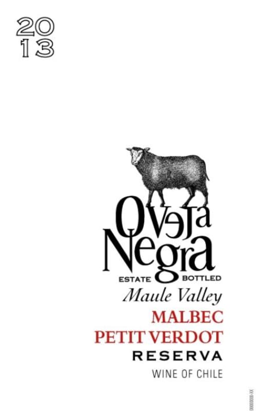 Oveja Negra Reserva Malbec Petit Verdot 2013 Front Label
