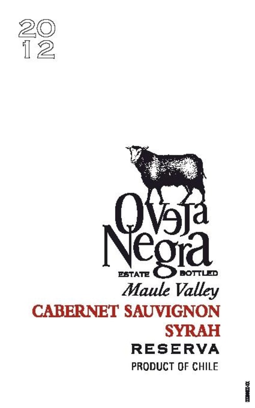 Oveja Negra Reserva Cabernet Sauvignon Shiraz 2012 Front Label