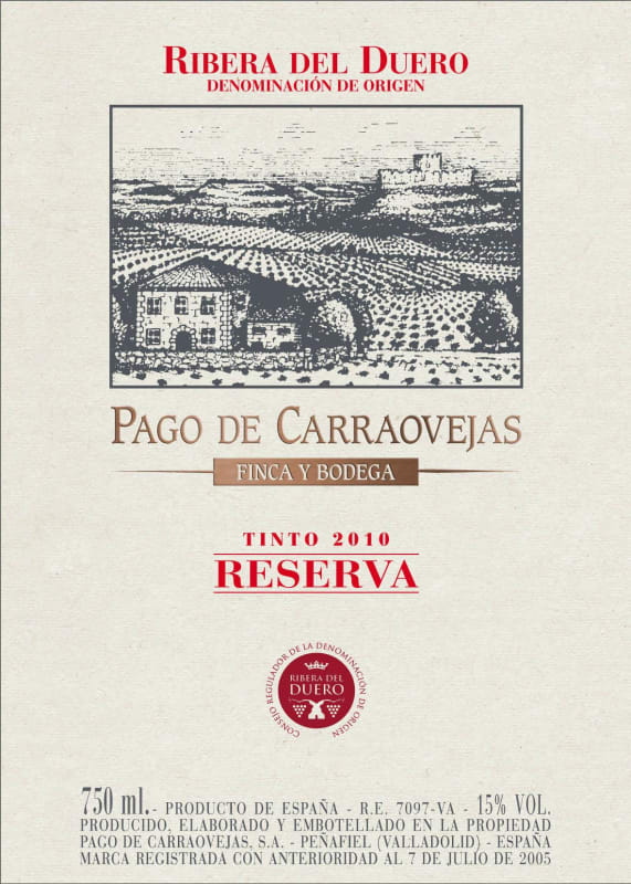 Pago de Carraovejas Reserva 2010 Front Label