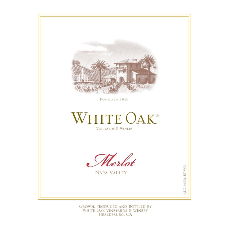 White Oak Merlot 2012 Front Label