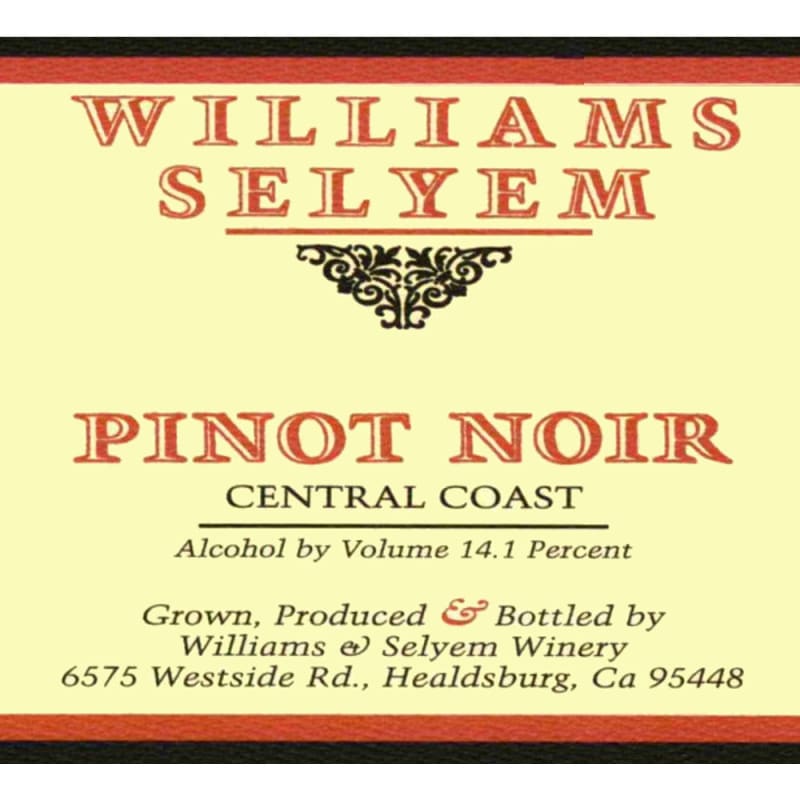Williams Selyem Central Coast Pinot Noir 2005 Front Label