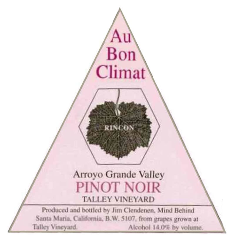 Au Bon Climat Rincon Talley Vineyard Pinot Noir 2010 Front Label