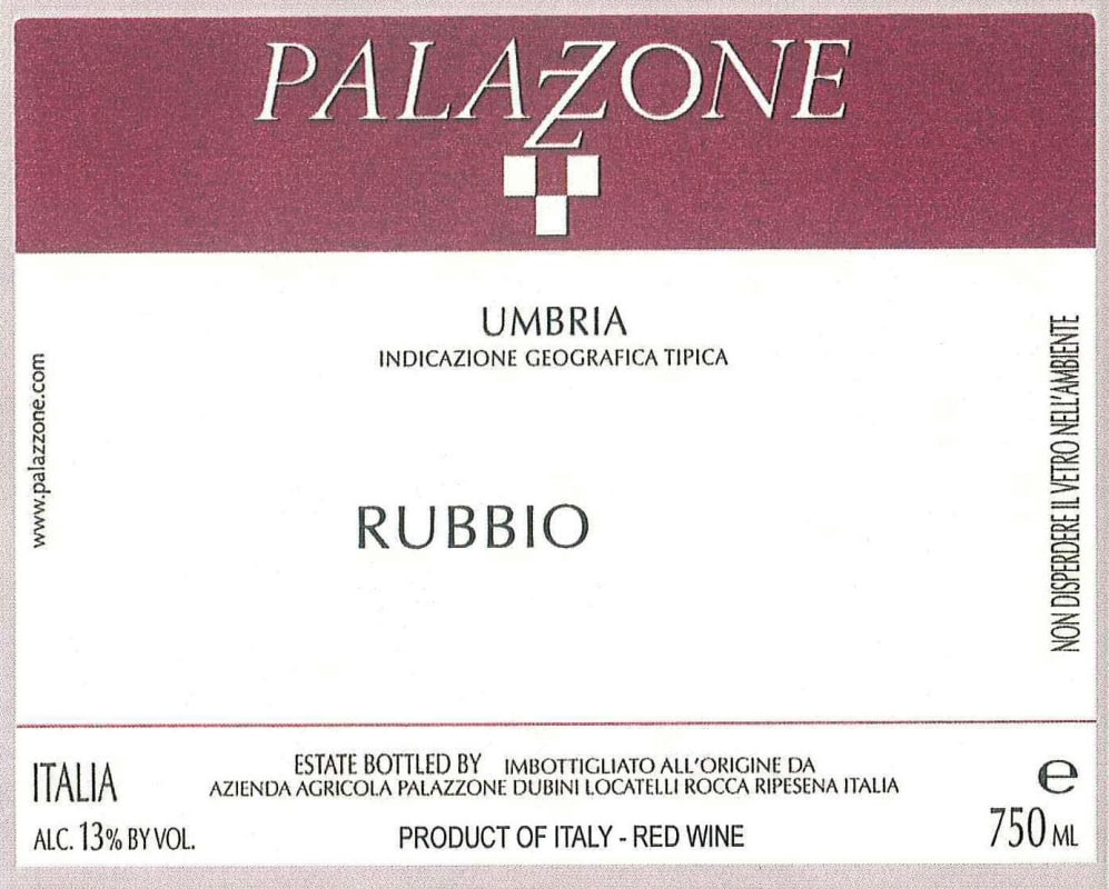 Palazzone Umbria Rubbio Rosso 2006 Front Label