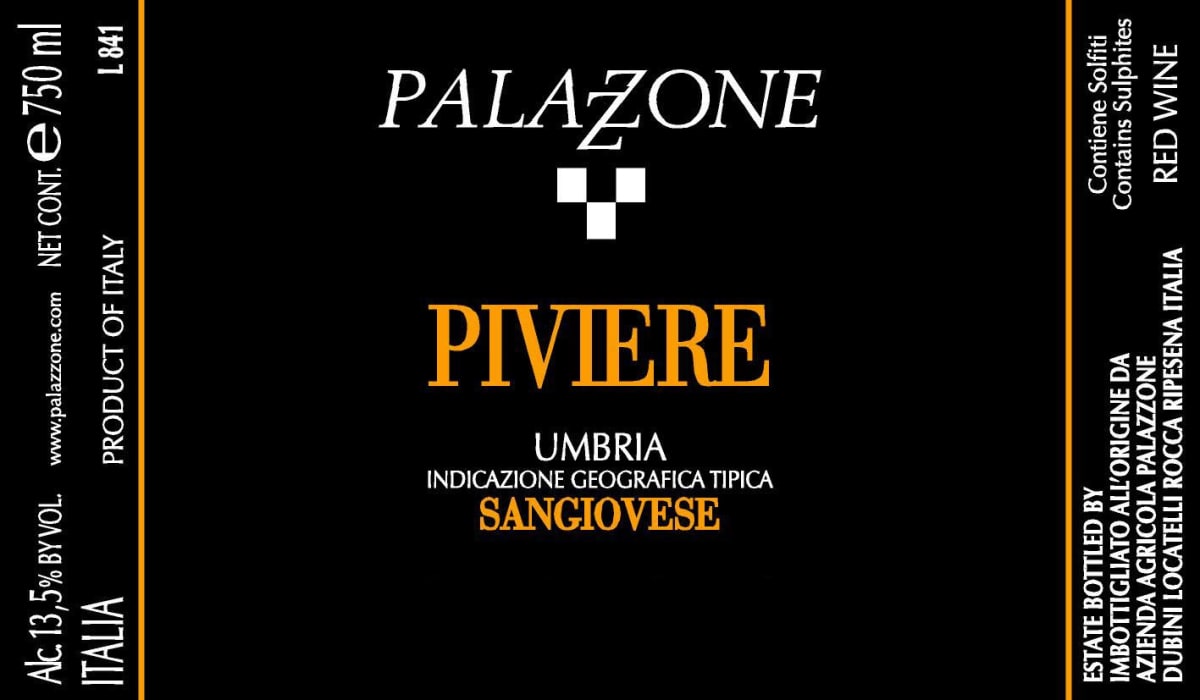 Palazzone Umbria Piviere Sangiovese 2012 Front Label