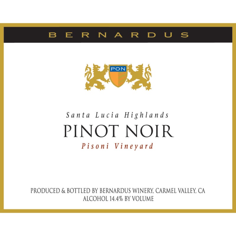 Bernardus Pisoni Vineyard Pinot Noir 2009 Front Label