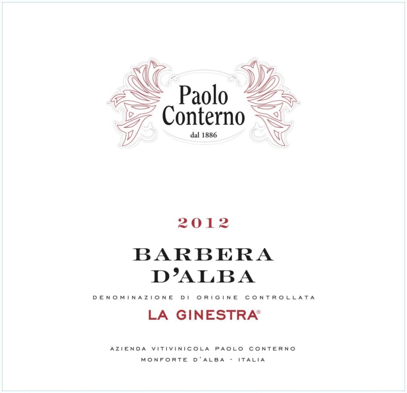 Paolo Conterno La Ginestra Barbera d'Alba 2012 Front Label