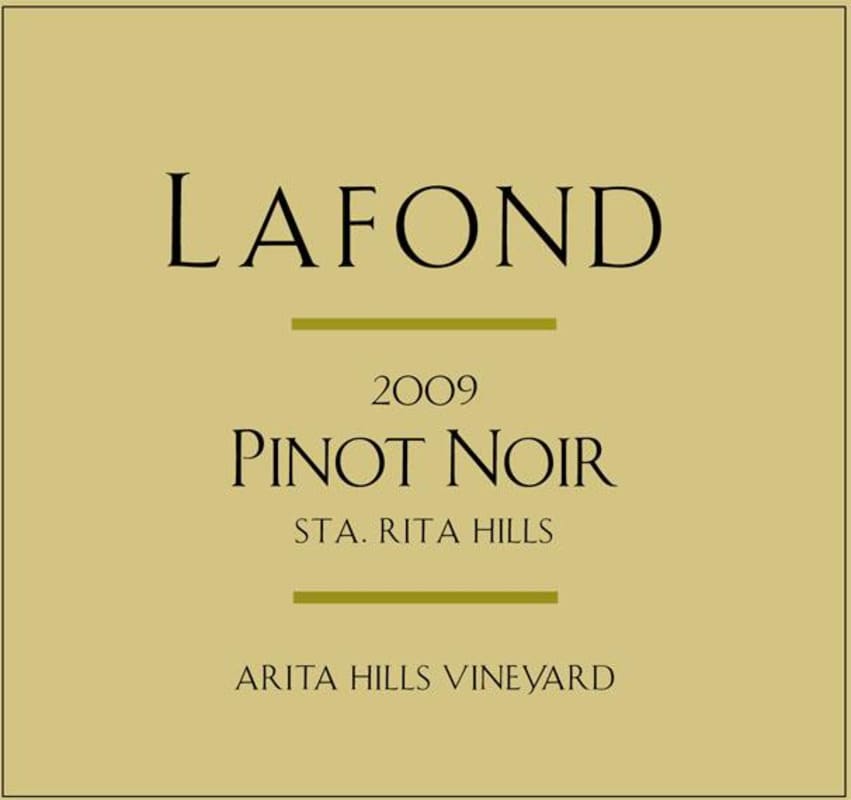 Lafond Arita Hills Vineyard Pinot Noir 2009 Front Label
