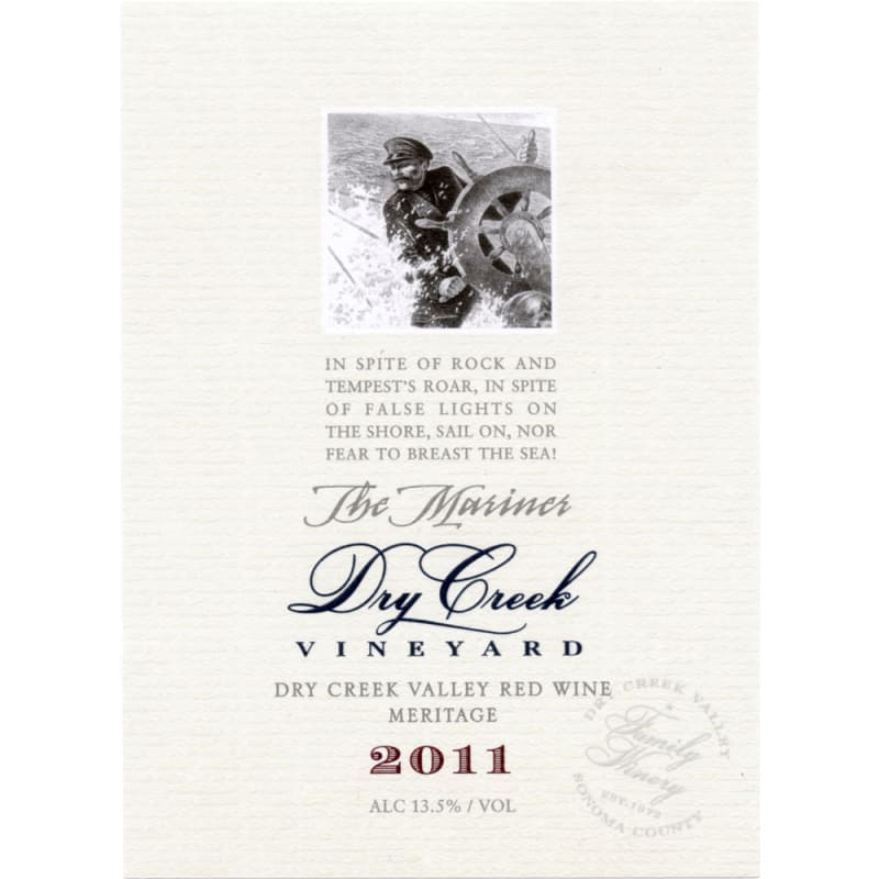 Dry Creek Vineyard The Mariner (375ML half-bottle) 2011 Front Label