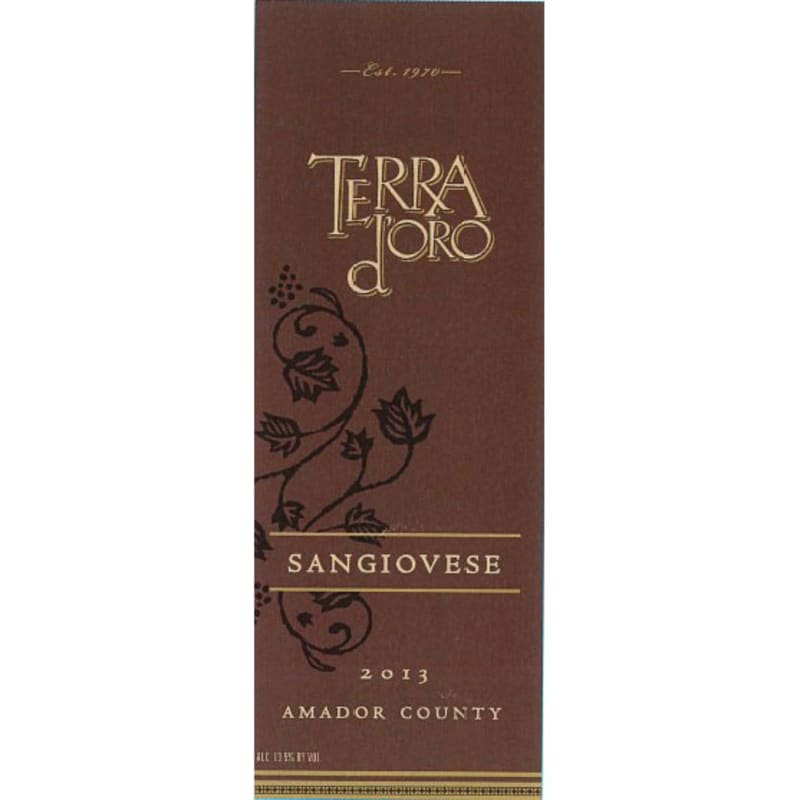 Terra d'Oro Sangiovese 2013 Front Label