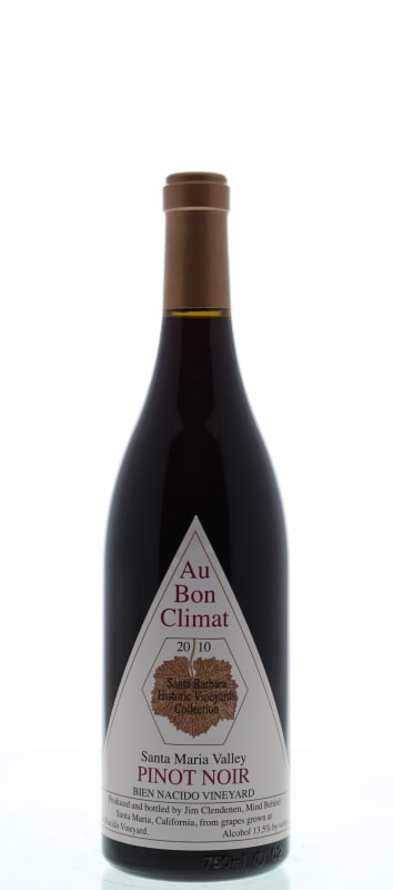 Au Bon Climat Bien Nacido Vineyard Pinot Noir 2010 Front Bottle Shot