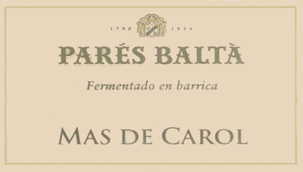 Pares Balta Mas de Carol 2004 Front Label