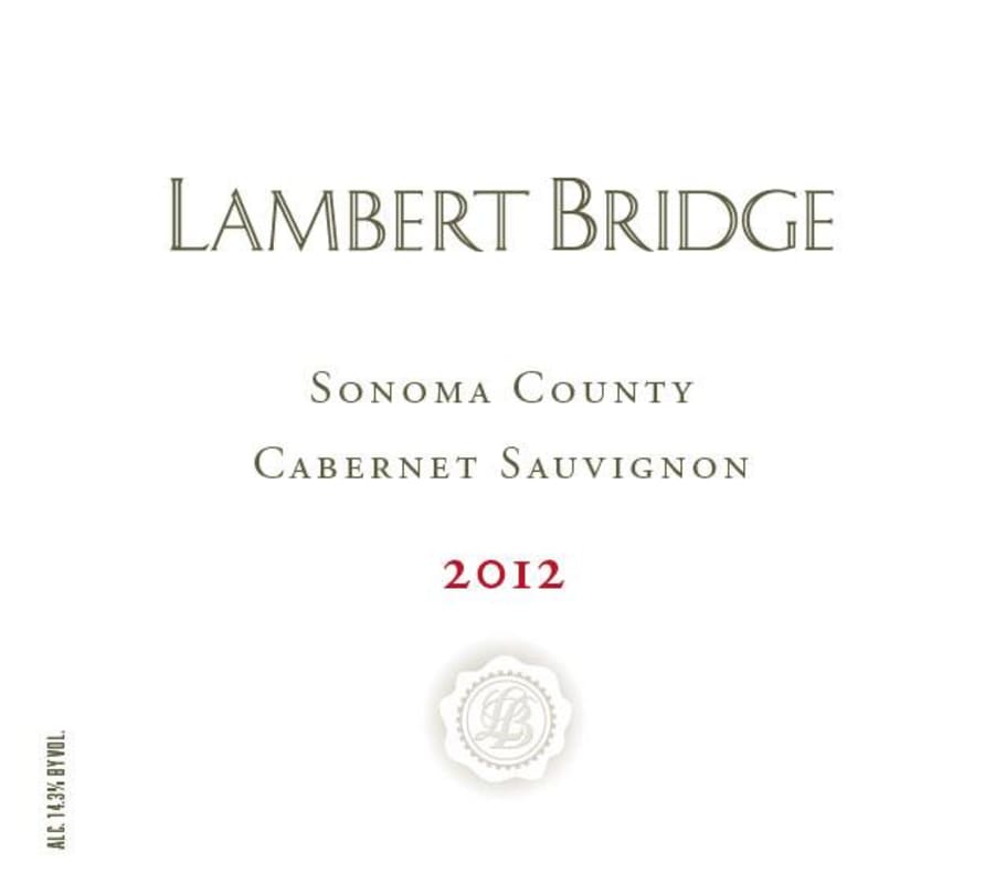 Lambert Bridge Cabernet Sauvignon 2012 Front Label