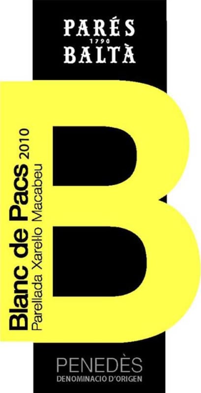 Pares Balta Blanc de Pacs 2010 Front Label