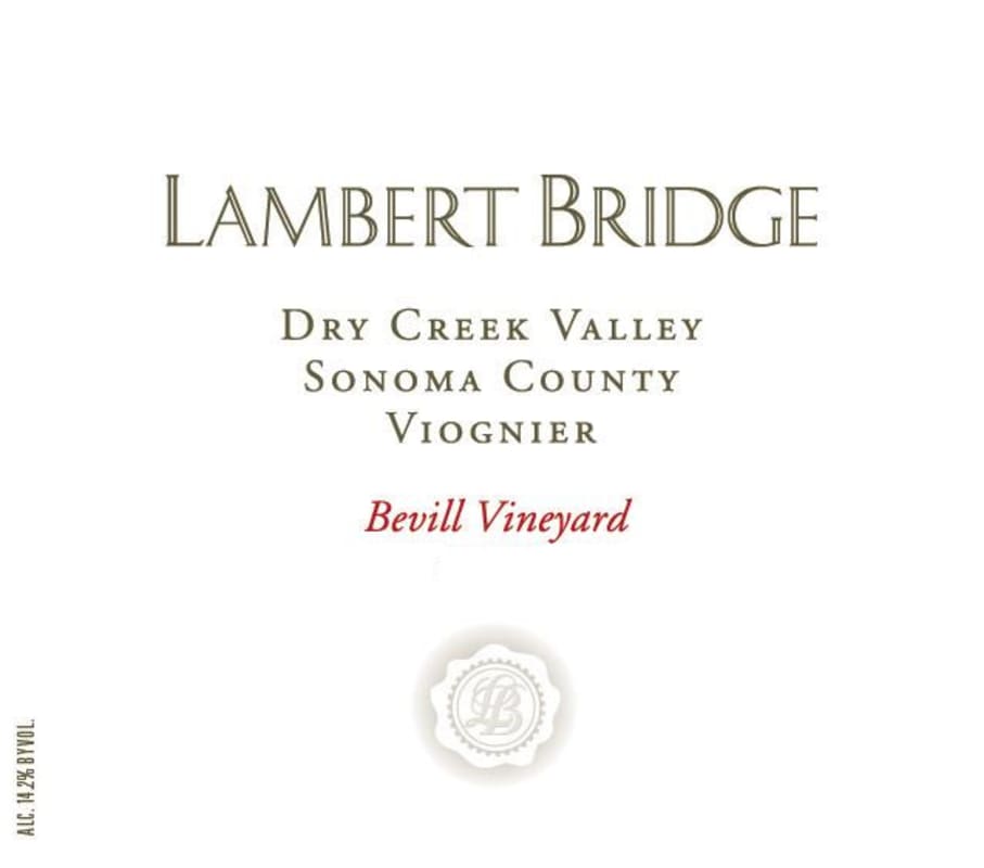Lambert Bridge Bevill Vineyard Viognier 2014 Front Label