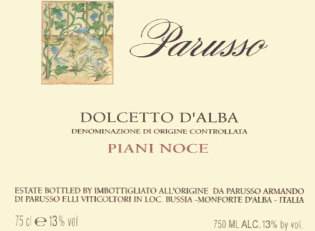 Parusso Dolcetto d'Alba Piani Noce 2007 Front Label