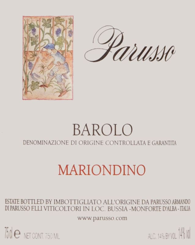 Parusso Mariondino 2008 Front Label
