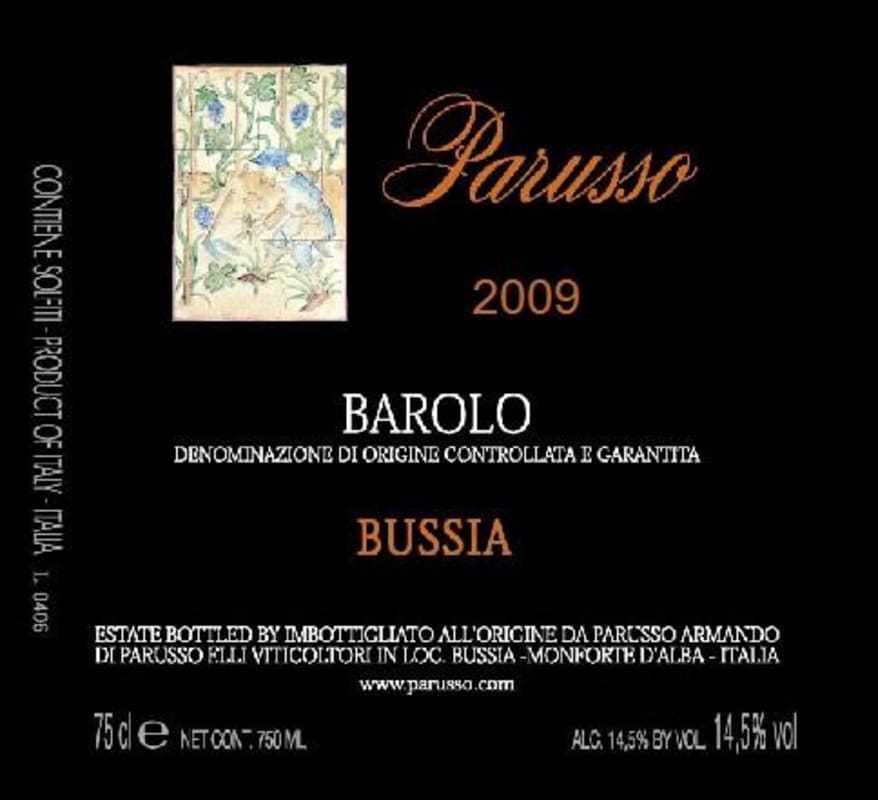 Parusso Barolo Bussia 2009 Front Label