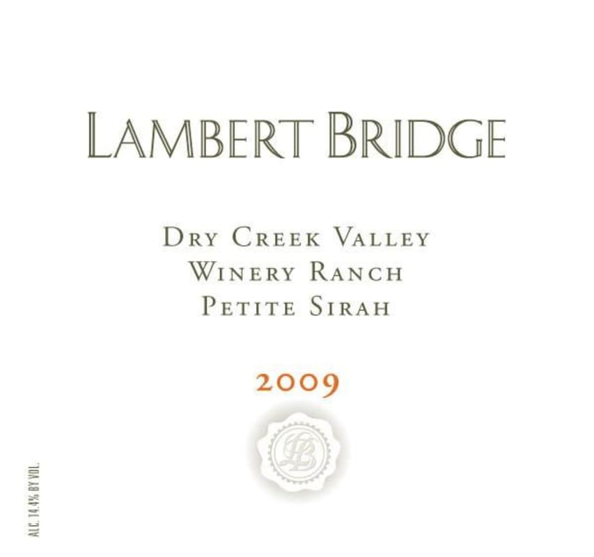 Lambert Bridge Winery Ranch Petite Sirah 2009 Front Label