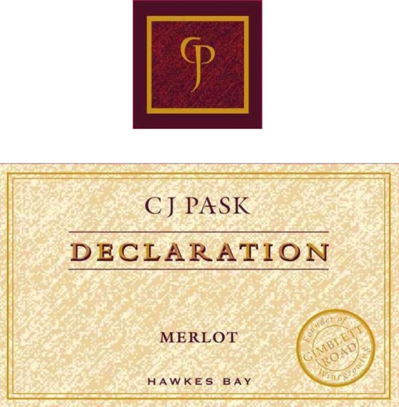 C.J. Pask Winery Declaration Merlot 2009 Front Label