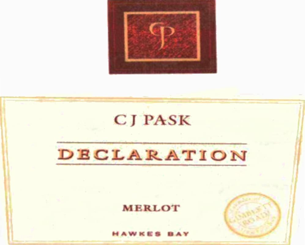 C.J. Pask Winery Declaration Merlot 2005 Front Label