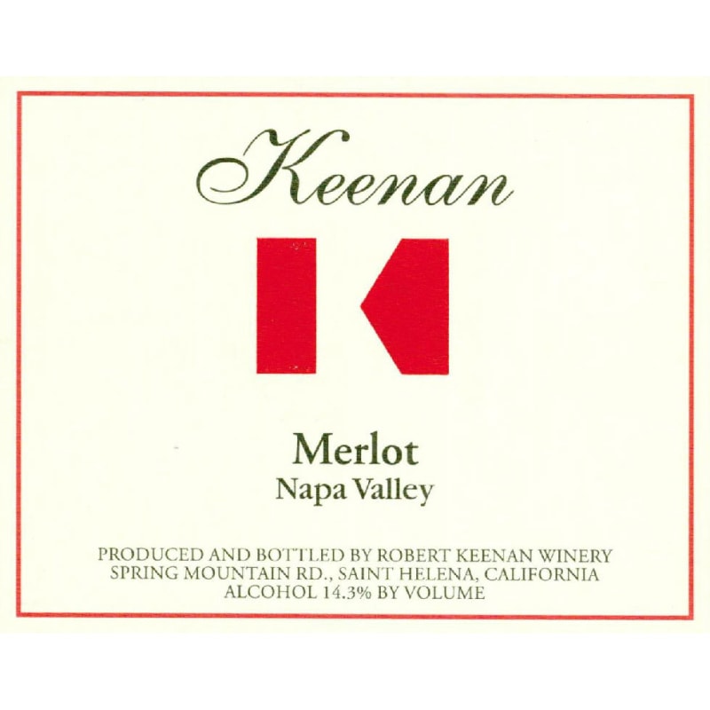 Keenan Napa Valley Merlot (375ML half-bottle) 2012 Front Label