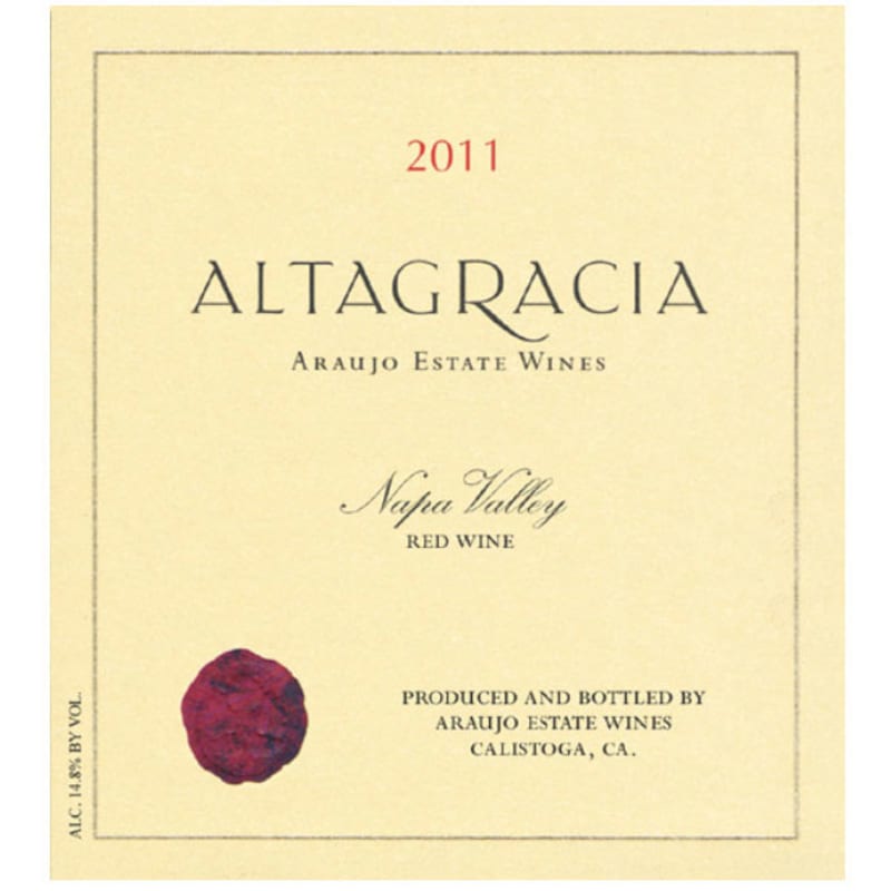Araujo Altagracia 2011 Front Label