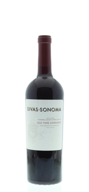 Sivas-Sonoma Old Vine Zinfandel 2013 Front Bottle Shot