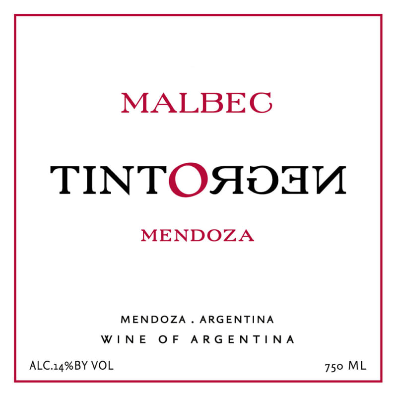 TintoNegro Mendoza Malbec 2014 Front Label