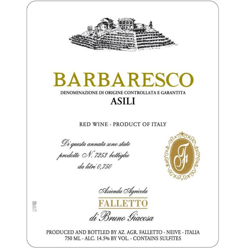 Bruno Giacosa Barbaresco Asili 2012 Front Label