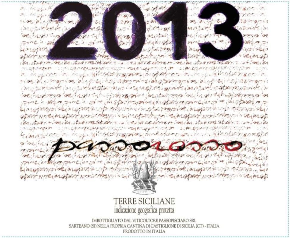 Passopisciaro Passorosso 2013 Front Label