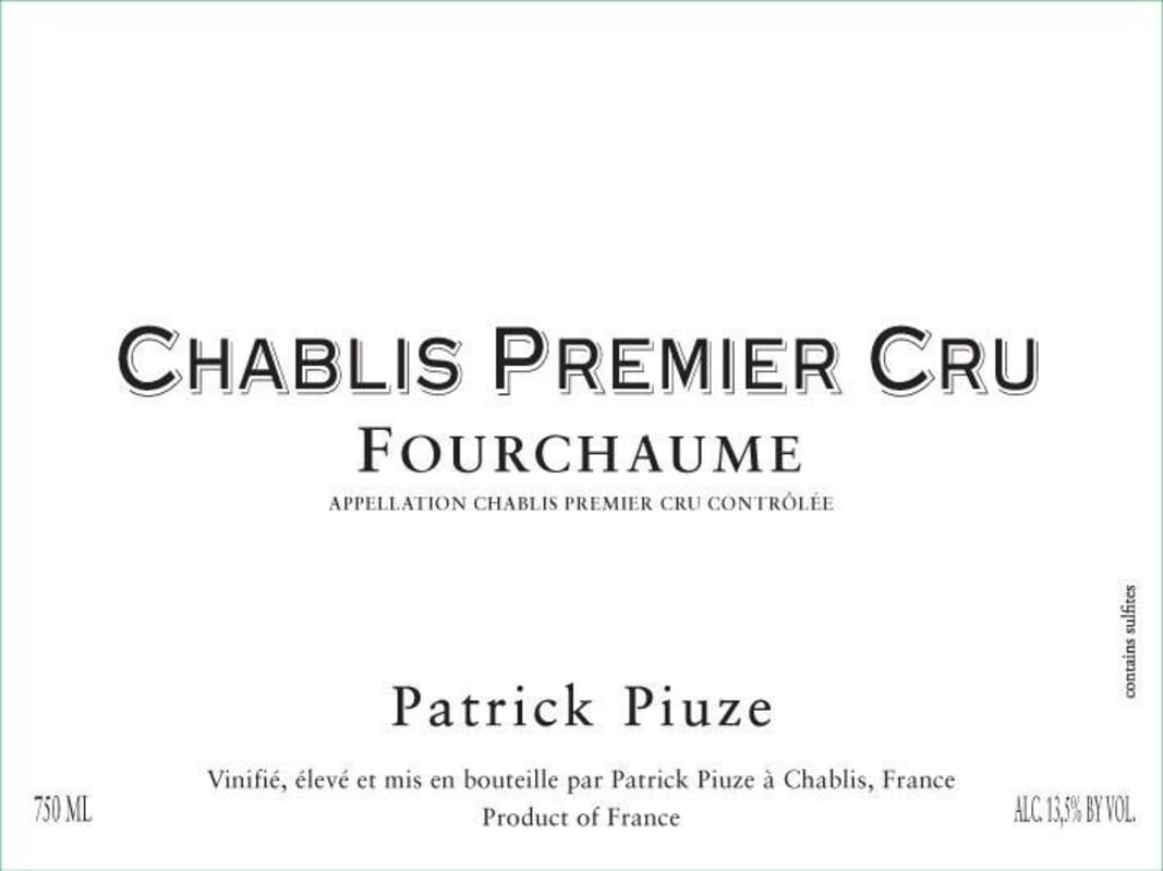 Patrick Piuze Chablis Fourchaume Premier Cru 2009 Front Label