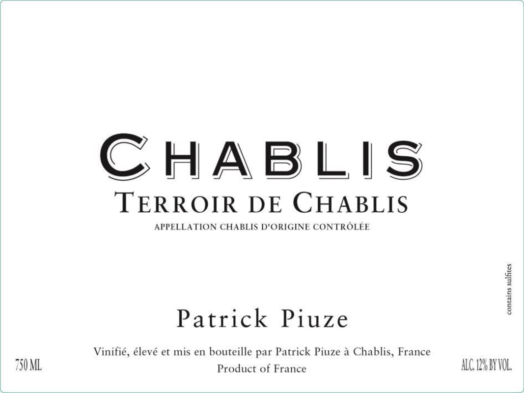 Patrick Piuze Chablis Terroir Decouverte 2014 Front Label