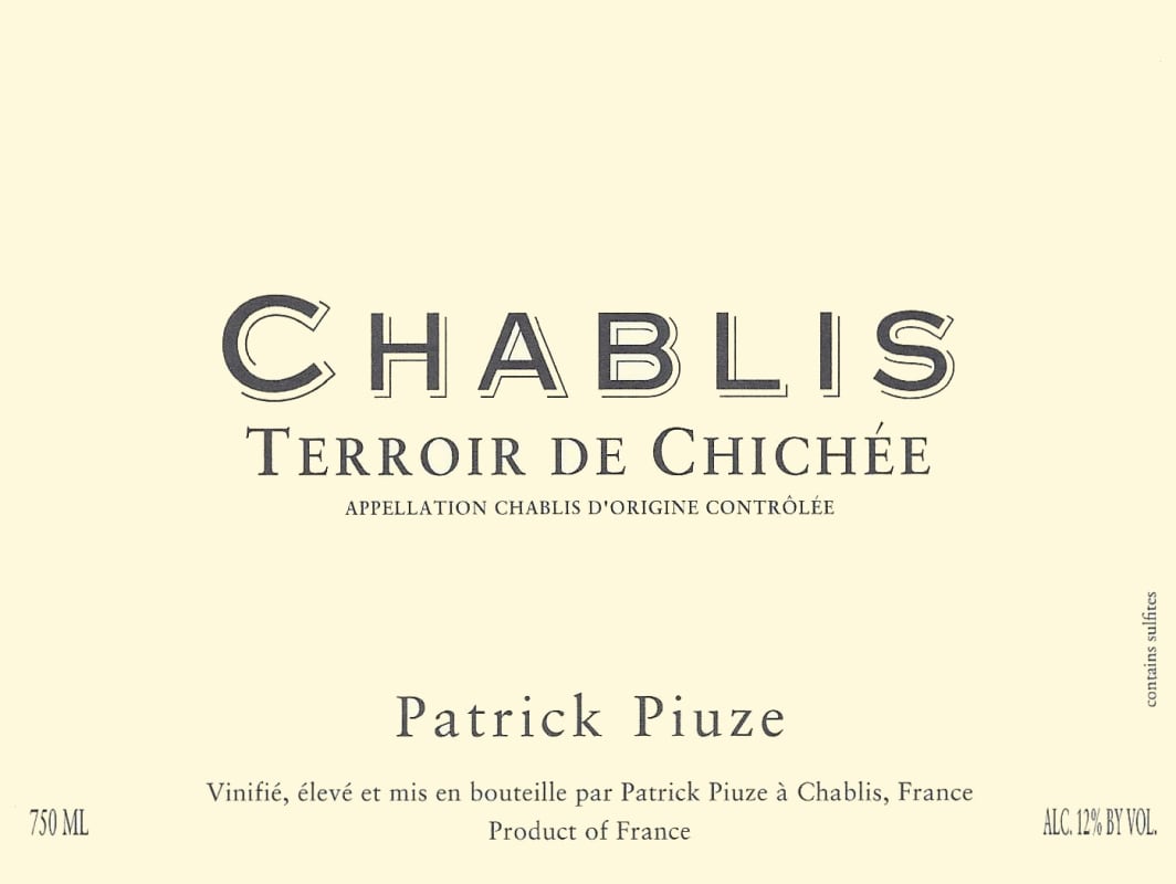 Patrick Piuze Chablis Terroir de Chichee 2014 Front Label